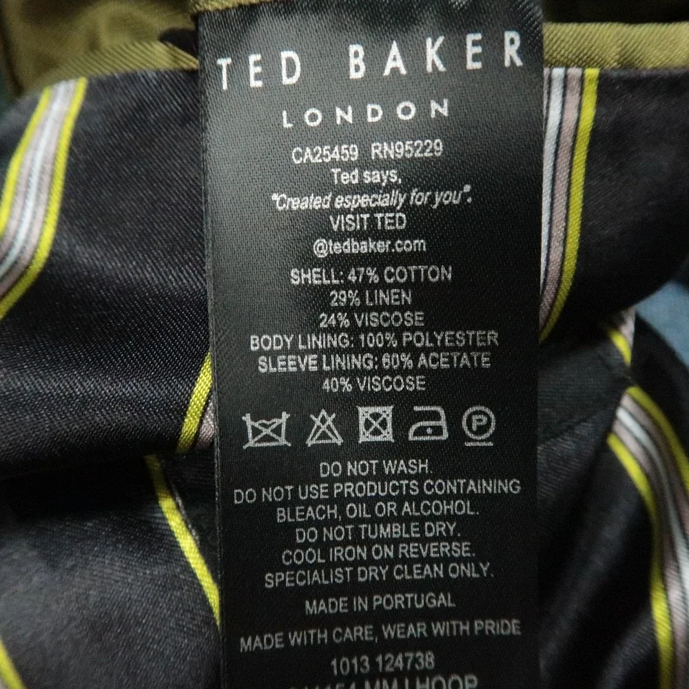 Ted Baker Blazer Mens Medium Blue Core Linen Blend Sport Coat